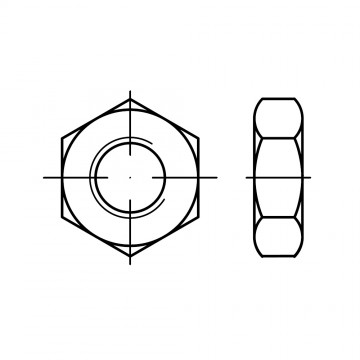 Гайка 14 шестигранная с мелкой резьбой, сталь ISO 8675