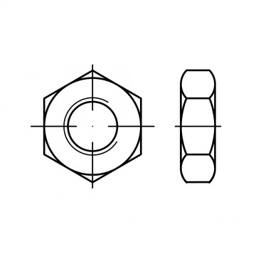 Гайка 30 шестигранная с мелкой резьбой, сталь ISO 8675