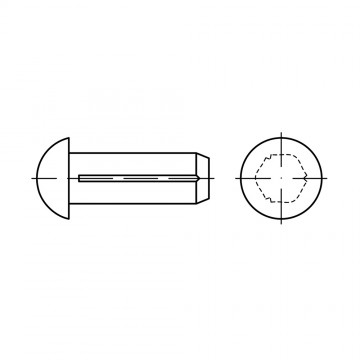 Штифт 6х25 насеченый с полукруглой головкой, сталь ISO 8746