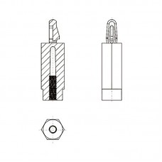 8G501М3* 15/1.7 Стойка М3* 15 с защелкой, нейлон (под панель 1,7 мм, SW=6)