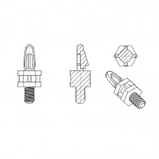 8G5048-32* 9.5NV0 Cтойка 8-32* 9,5 c защелкой D4 белый, нейлон (под панель 1,57, SW=8, UNC)