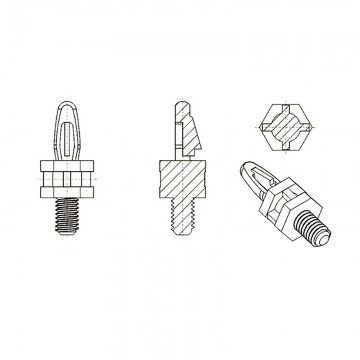 Стойка М4х12,7 c защелкой D4 черный, нейлон (под панель 1,57 мм, SW=8) 8G504М4х12.7B