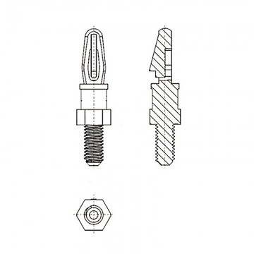 Стойка 6-32х12,7 c защелкой D3 черный, нейлон (под панель 1,57 мм, SW=4,8, UNC) 8G5056-32х12.7B