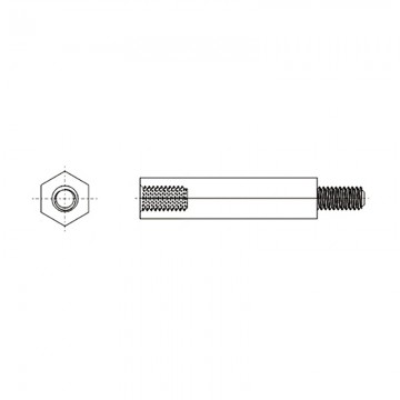 Стойка М4х10х18 черный, нейлон (вн/нар, SW=8) 8G509М4х10.0B