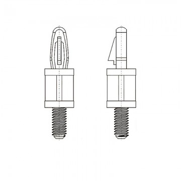 Стойка 6-32х19,1 с защелкой D4 черный, нейлон (UNC) 8G5156-32х19.1B