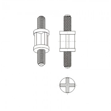 Стойка 6-32х22,2/7,6 белый, нейлон (нар/нар, UNC) 8G5166-32х22.2N