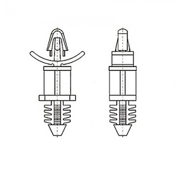 Фиксатор платы с защелкой 4х7,92х4,8 (под панель В=1,57, Н= 6,4) 8G812V41010