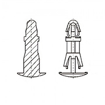 Фиксатор платы с защелкой 3,18х4,75х11,1 (под панель В=1,57, Н=1,5-1,6) 8G820V40622