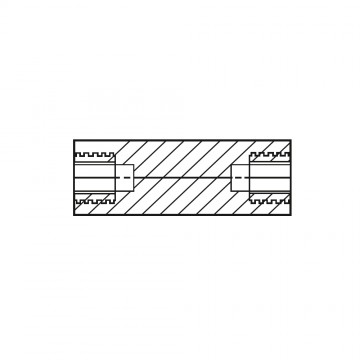 Стойка М8х25 полиамид, латунный сердечник (вн/вн, SW=15) 1181510х25