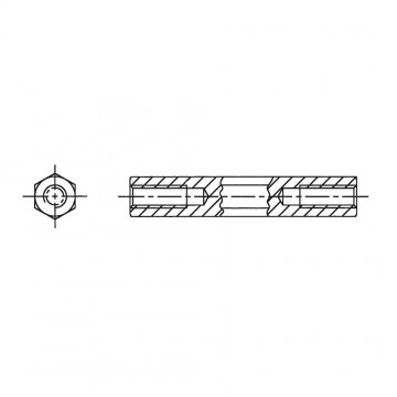 Стойка М2,5х5 шестигранная, сталь нержавеющая (вн/вн, SW=5) 142х05