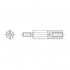 221* 05 Стойка М2* 5* 10 шестигранная, сталь, цинк (вн/нар, SW=4)