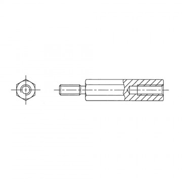 Стойка М8х100х114 шестигранная, алюминий (вн/нар, SW=13) 2313х100