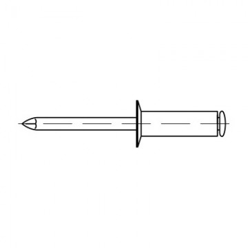 Заклепка вытяжная 88412 с потайным бортиком алюминиевый сплав/оцинкованная сталь