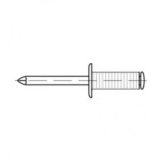 Заклепка вытяжная рифленая 88419 со стандартным бортиком алюминиевый сплав/оцинкованная сталь