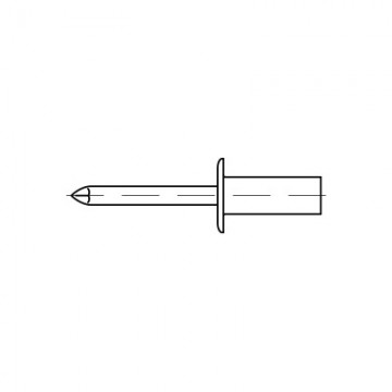 Заклепка вытяжная герметичная 88420 со стандартным бортиком алюминиевый сплав/нержавеющая сталь А2