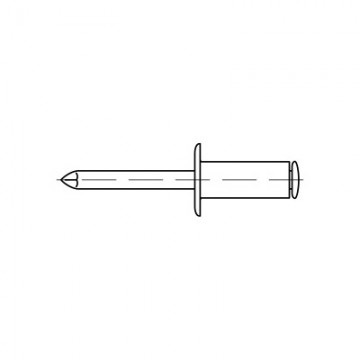 Заклепка вытяжная лепестковая 88422 со стандартным бортиком алюминиевый сплав/оцинкованная сталь