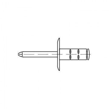 Заклепка вытяжная плоская многозажимная 88475 Multigrip с широким бортиком алюминиевый сплав/нержавеющая сталь А2